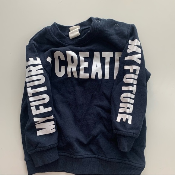 H&M Navy Kids Sweatshirt with White Lettering - Picture 4 of 6